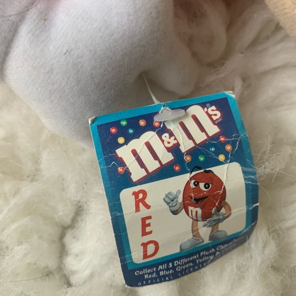 VTG Y2K Nanco Red M&M’S Candy Stuffed Plush Toy With Tags 13" - Picture 8 of 10